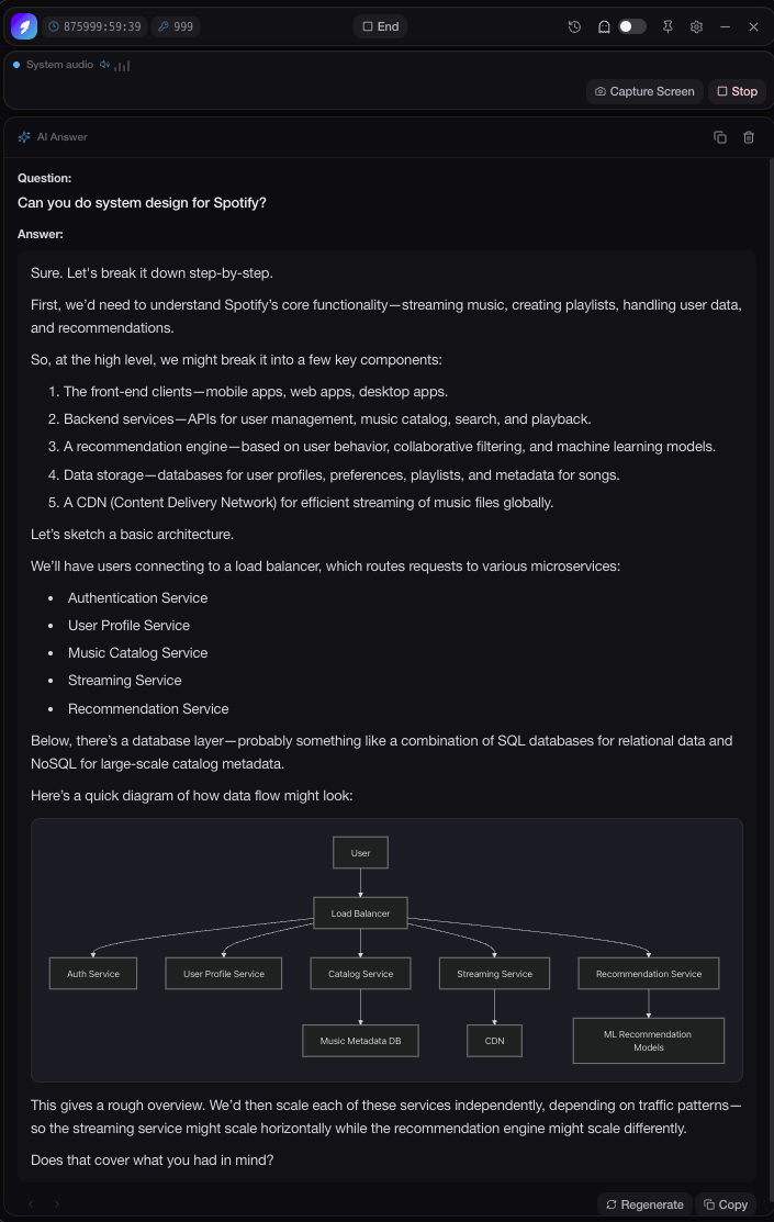 System design and coding assistance in Myna